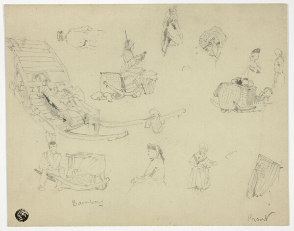 Sketches of Figures, Sleds at Bambarg