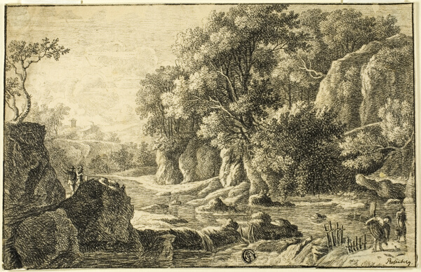 River Landscape with Figures