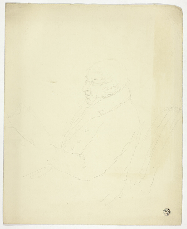 Profile of Man with Glasses Reading