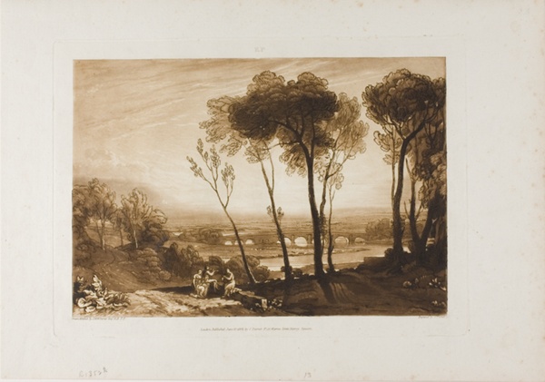 The Bridge in Middle Distance, plate 13 from Liber Studiorum