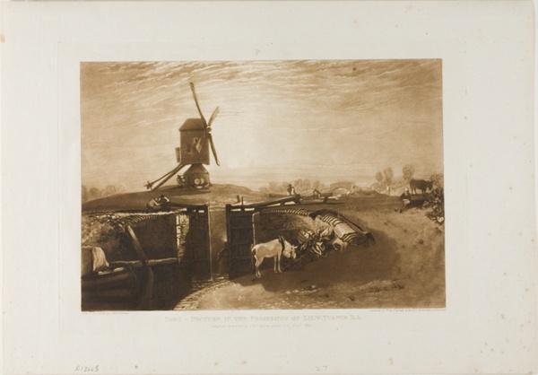 Windmill and Lock, plate 27 from Liber Studiorum