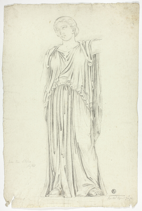 Antique Statue of Draped Standing Woman