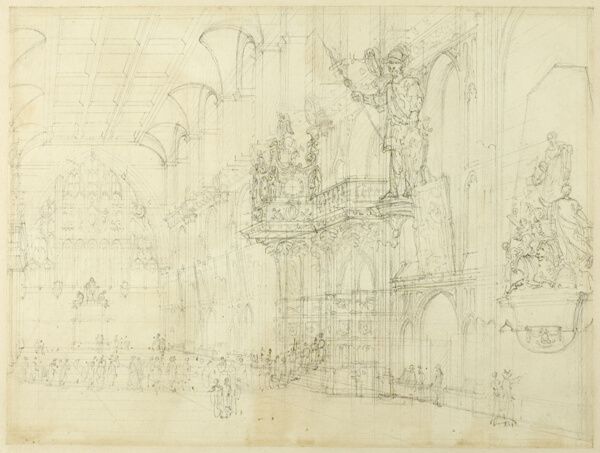 Study for Guild Hall, from Microcosm of London
