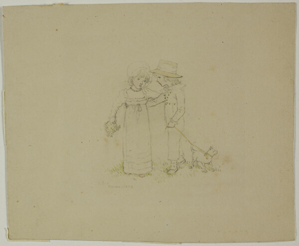 Two Children with Dog