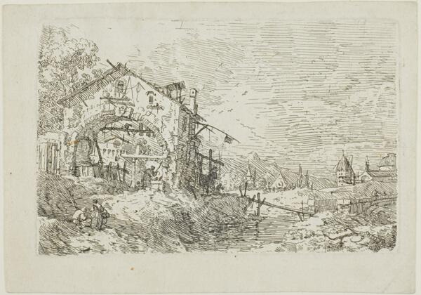 Landscape with a Woman at a Well, from Vedute