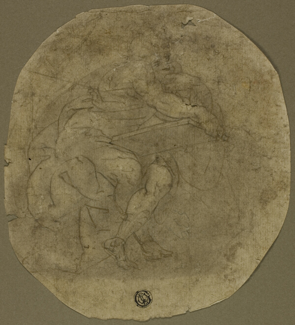 Seated Male Figure with Large Tablet (recto); Figure Study (verso)