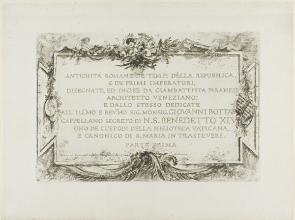 Frontispiece, from Roman Antiquities, Part I
