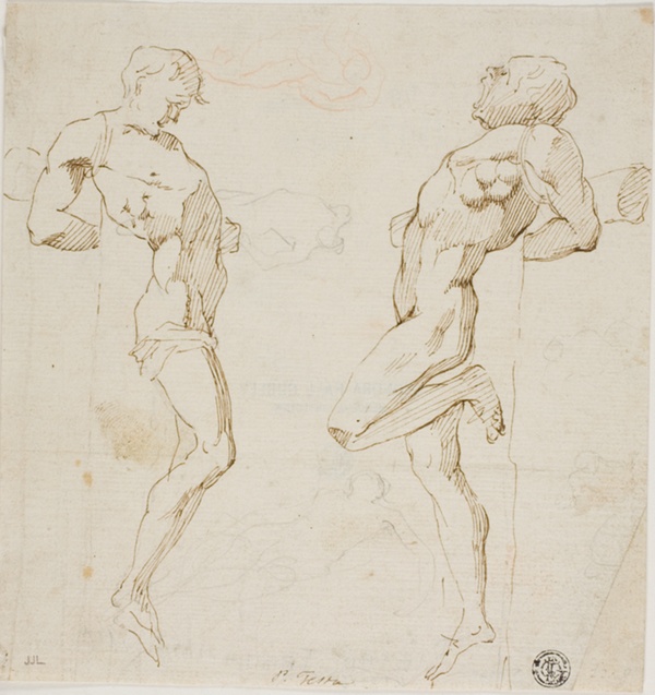 Studies for Thieves on the Cross (recto), Sketch of Figures (verso)