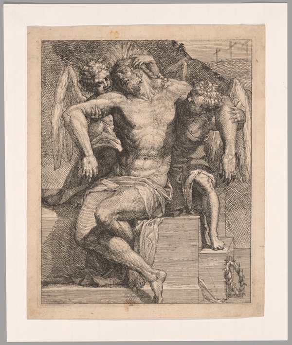 Dead Christ Held by Angels