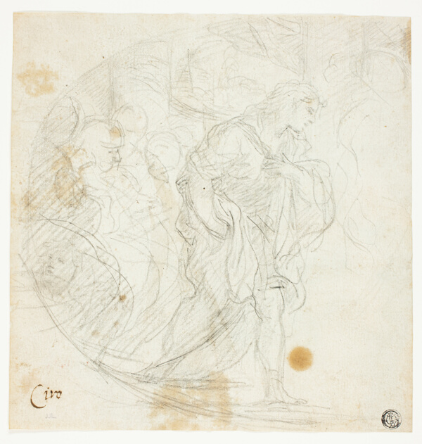 Unidentified Biblical Scene (recto); Sketches (verso)