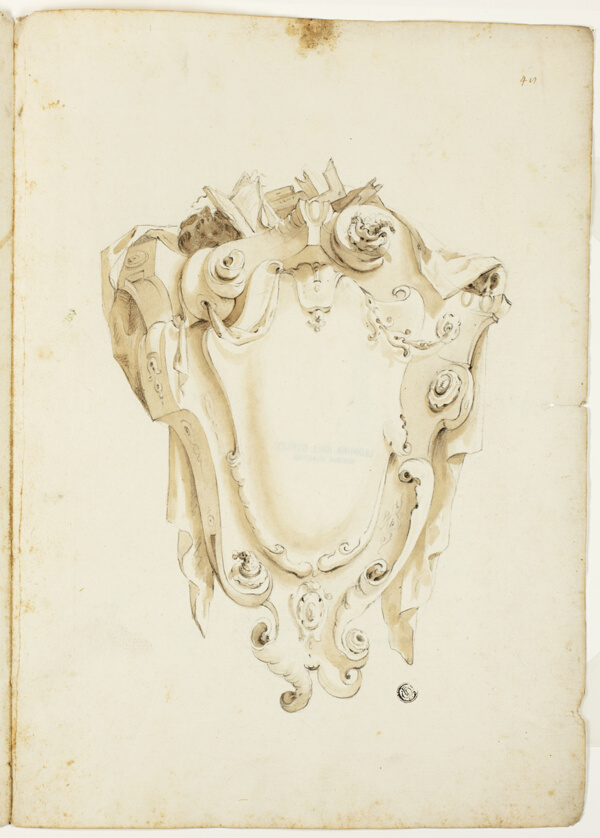 Design for Escutcheon, with Skulls and Books