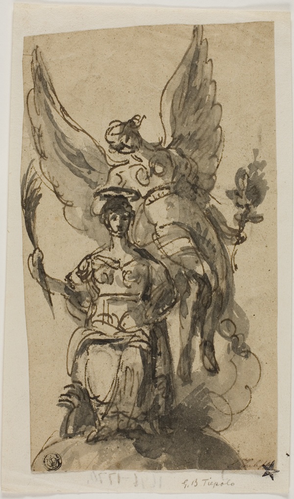 Seated Woman Crowned by Angel