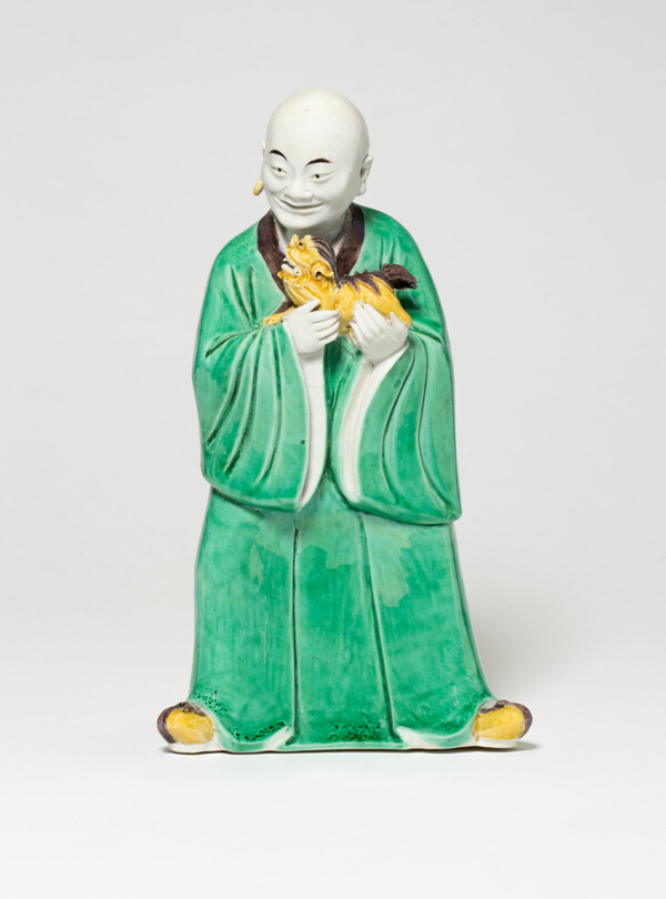 Seated Luohan Holding a Lion