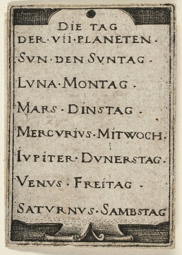 Title Page, from The Seven Planets with the Zodiacs