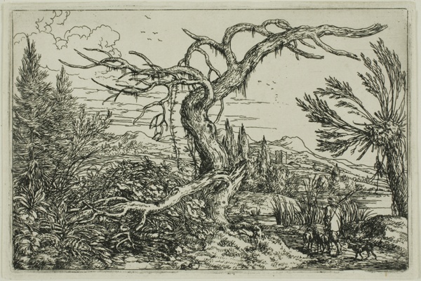 Landscape with Hunter and Three Dogs