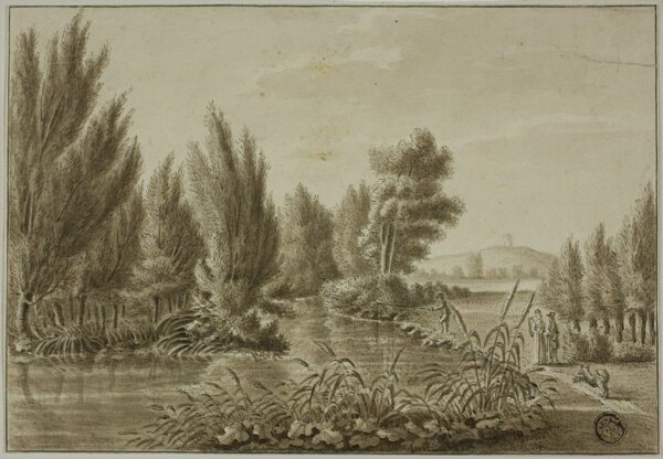View Over the Leine near Gottingan Toward Rosdorf Warte