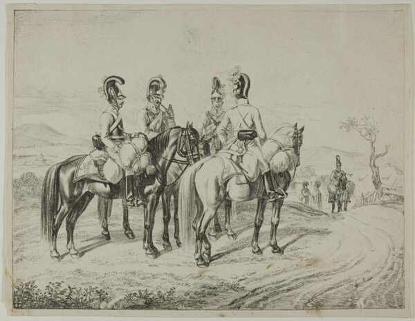 Four Cuirassiers on an Incline