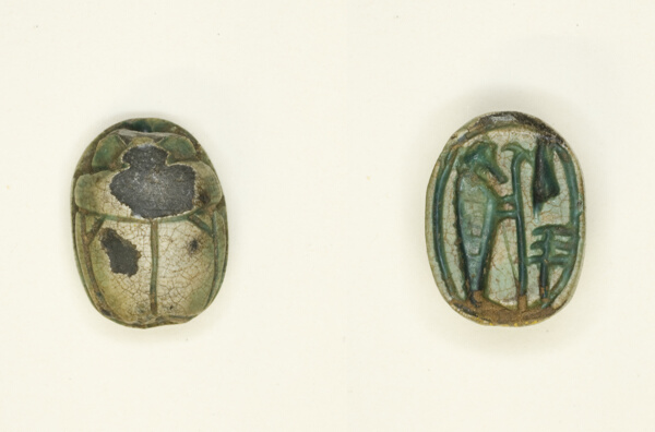 Scarab: The God Ptah with Ma’at Feather and Djed-Pillar
