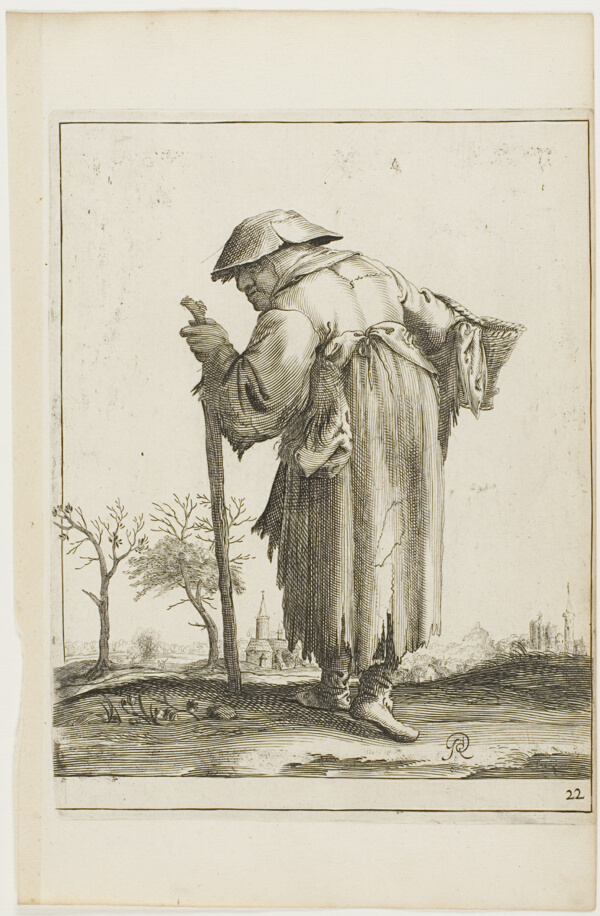 Marching Beggar Woman with a Basket, from T is al verwart-gaern (It's already confusing)