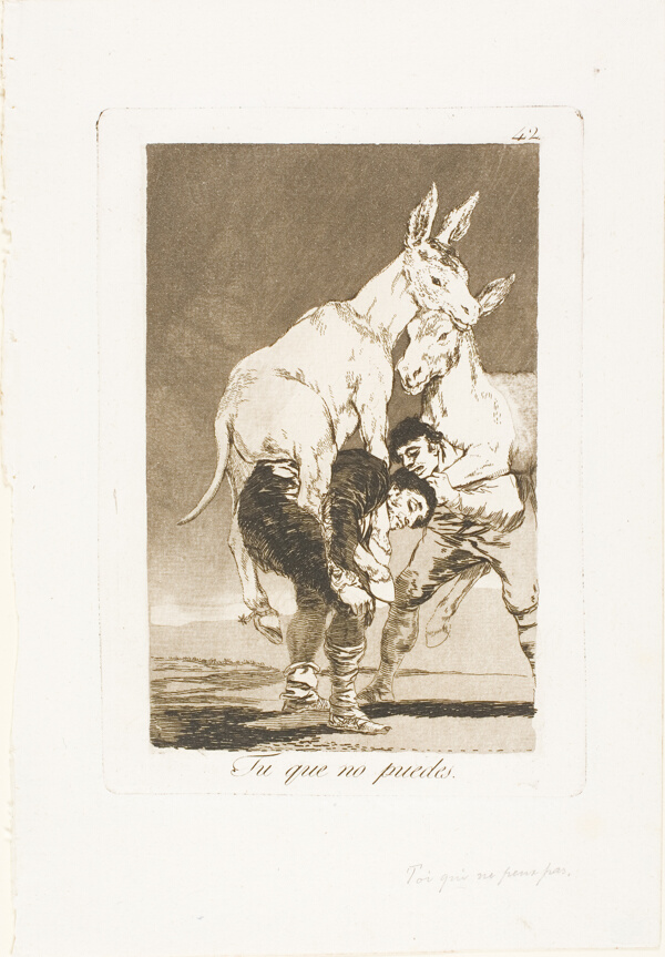 Thou Who Canst Not, plate 42 from Los Caprichos