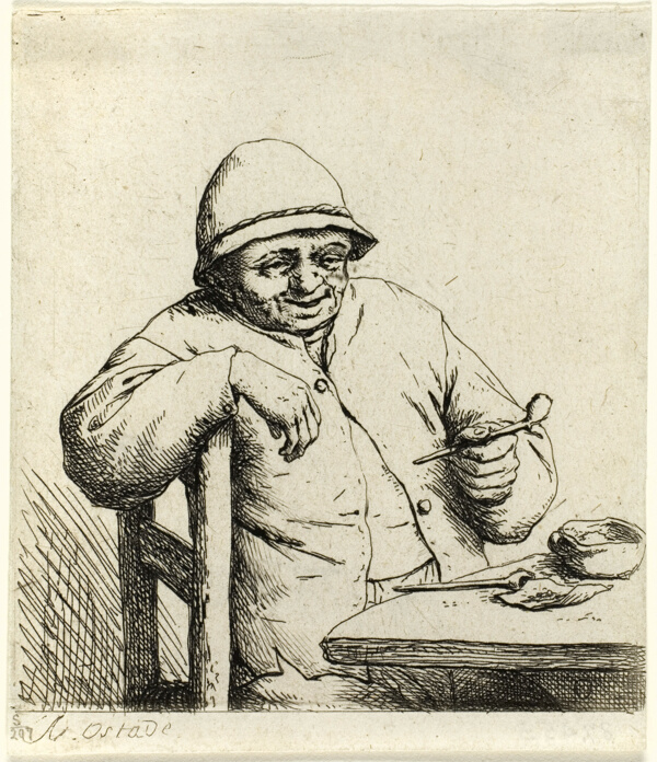 Smoker Leaning on the Back of a Chair