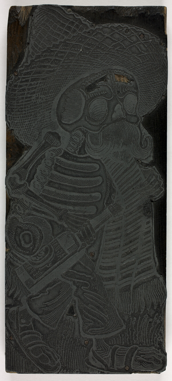 Printing block for Calavera of the Masses, no. 2