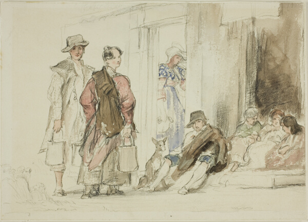 Figures near Doorway