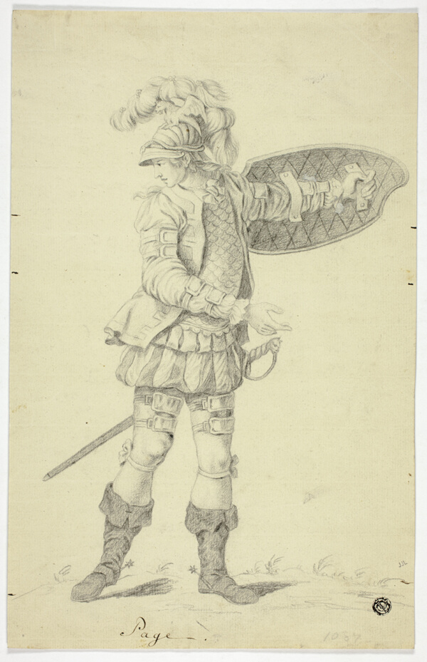 Standing Page with Shield and Sword