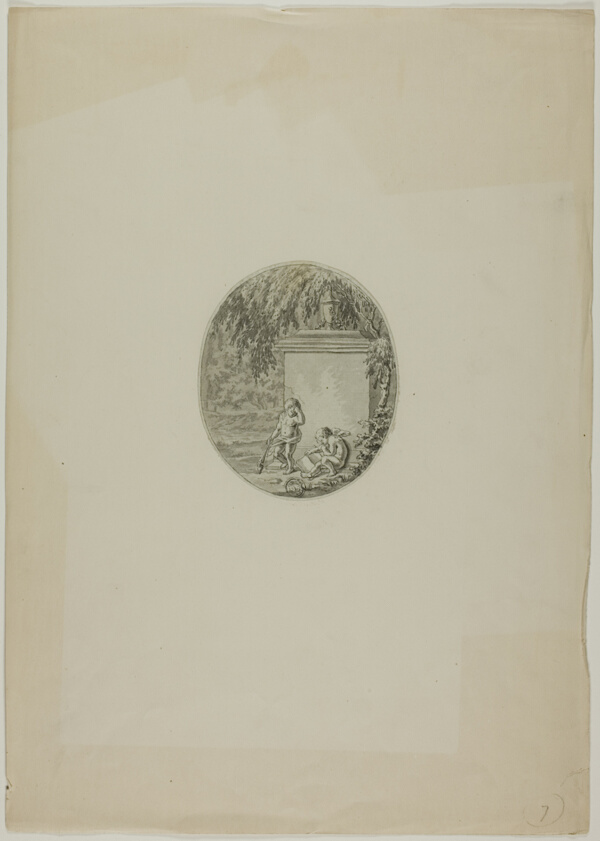 Two Putti by Funerary Monument