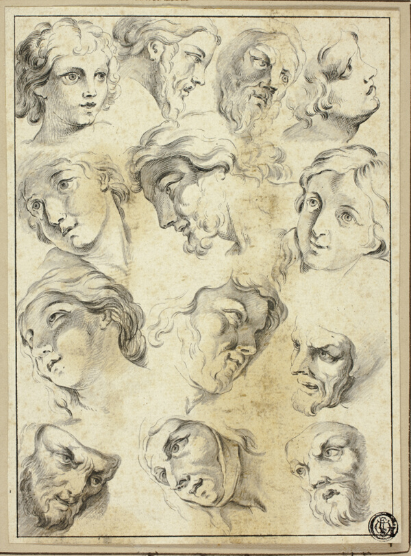13 Sketches of Various Faces