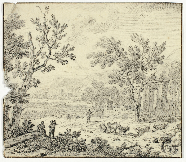 Landscape with Goats, Goatherd and Ruins