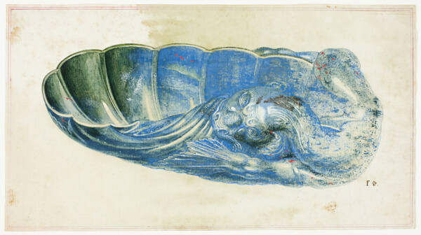 Blue and Green Shell with Dragon's Head