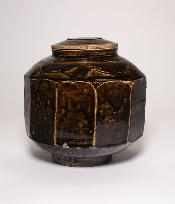 Faceted and Covered Jar