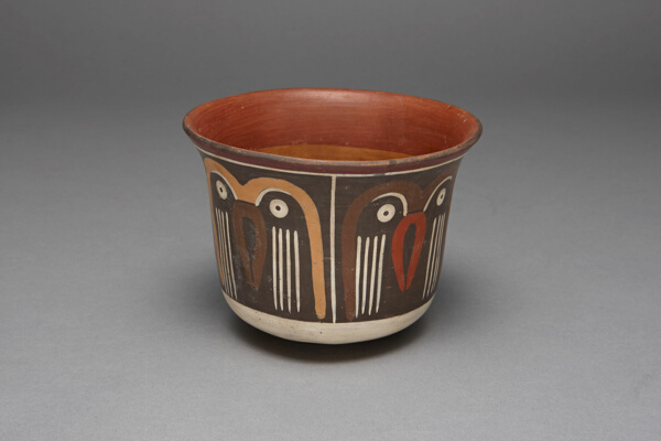Bowl Depicting a Repeating Abstract Motif, Possibly Representing Owls