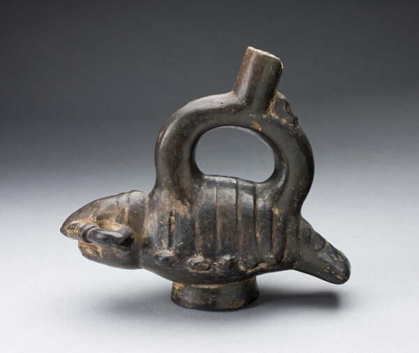 Single Spout Blackware Vessel in the Form of a Crayfish