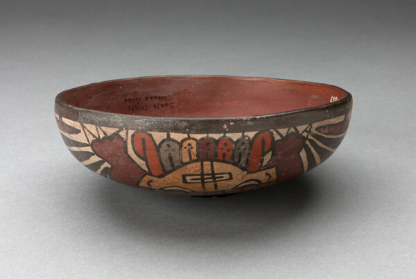 Jar Cover Depicting Costumed Figure with Bird Attributes